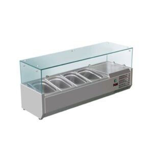 FED-X XVRX1200/380 Flat Glass Bench Top Salad Bar fridge 4 GN pans